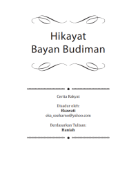 Ebook Hikayat Bayan Budiman